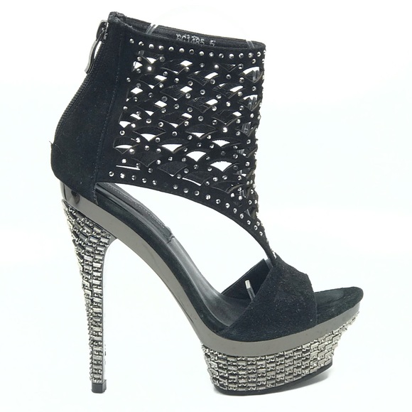 CHINESE LAUNDRY SILVER RHINESTONE PLATFORM HEEL - Picture 5 of 8